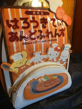 NWT Hello Kitty X Box Lunch Orange Striped Bento Friends Collectible Book Bag